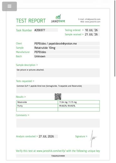Certificado de analisis CoA 16