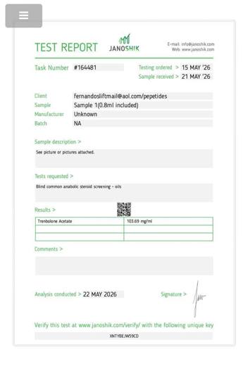 Certificado de analisis CoA 17