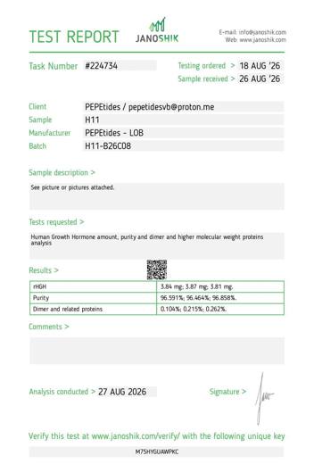Certificado de analisis CoA 20