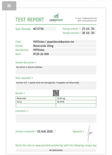 Certificado de analisis CoA 28