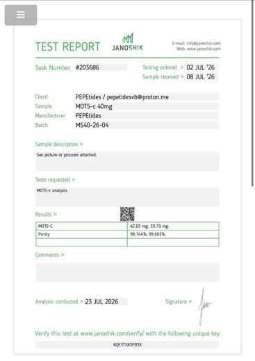 Certificado de analisis CoA 44