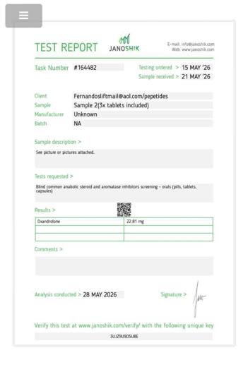Certificado de analisis CoA 50