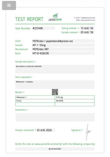 Certificado de analisis CoA 60