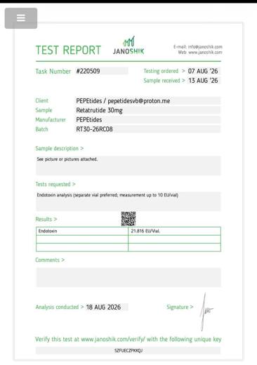 Certificado de analisis CoA 63
