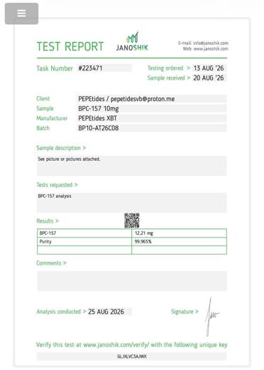 Certificado de analisis CoA 65