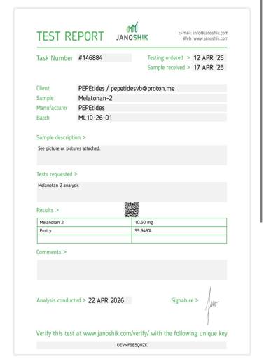 Certificado de analisis CoA 67