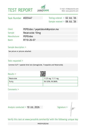 Certificado de analisis CoA 68